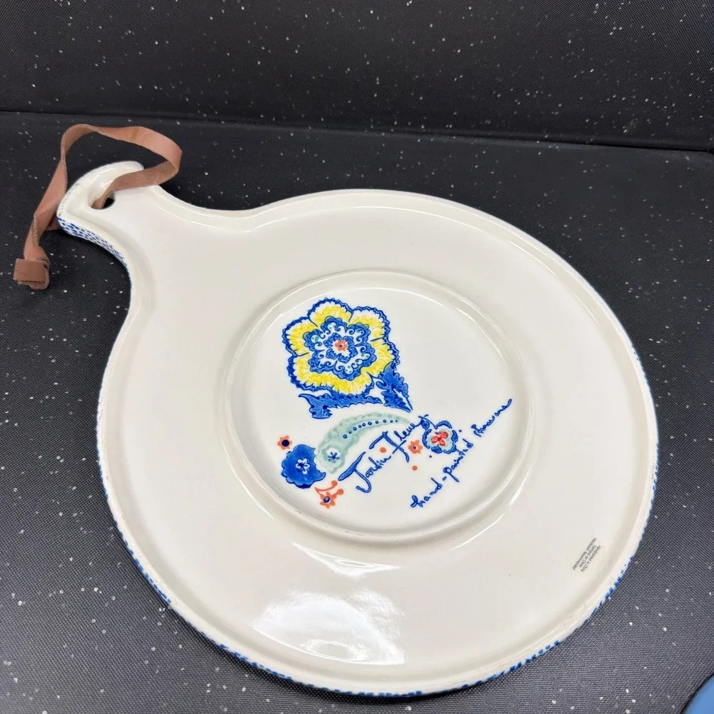 Anthropologie Jardin Fleuri Stoneware Cheese Board Floral Paisley ServingPlatter